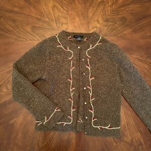 Vintage Ann Taylor embroidered cardigan sweater
